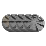 Set de supports en caoutchouc ø125 mm | plaque en acier | 4 pièces