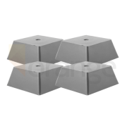 Set de blocs d'enregistrement en caoutchouc | frustum quadratique | hauteur 70 mm | 4 pièces