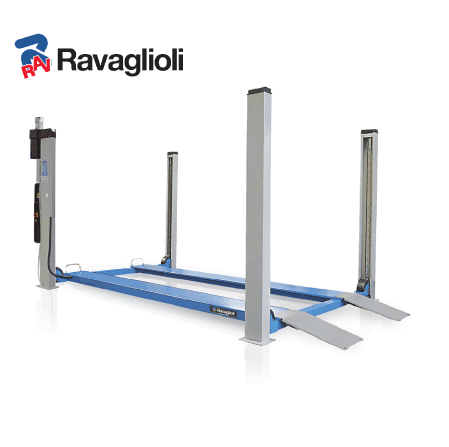 Pont élévateur à quatre colonnes avec des voies de roulement planes | RAV 4800 | 8.000 kg