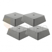 Ensemble de blocs d'enregistrement en caoutchouc | frustum quadratique | hauteur 50 mm | 4 pièces