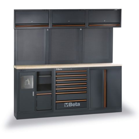 Kastenwand | C45PRO AW | Houten werkblad | 2.040 mm breed
