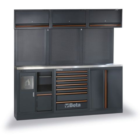 Kastenwand | C45PRO AX | RVS werkblad | 2.040 mm breed