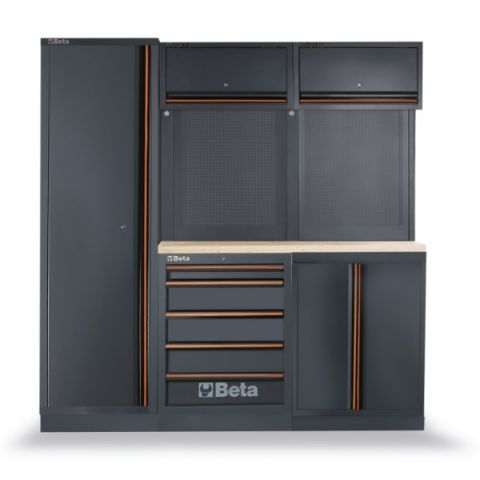 Kastenwand | C45PRO BW | Houten werkblad | 1.960 mm breed