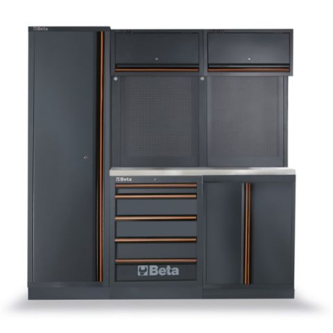 Kastenwand | C45PRO BX | RVS werkblad | 1.960 mm breed